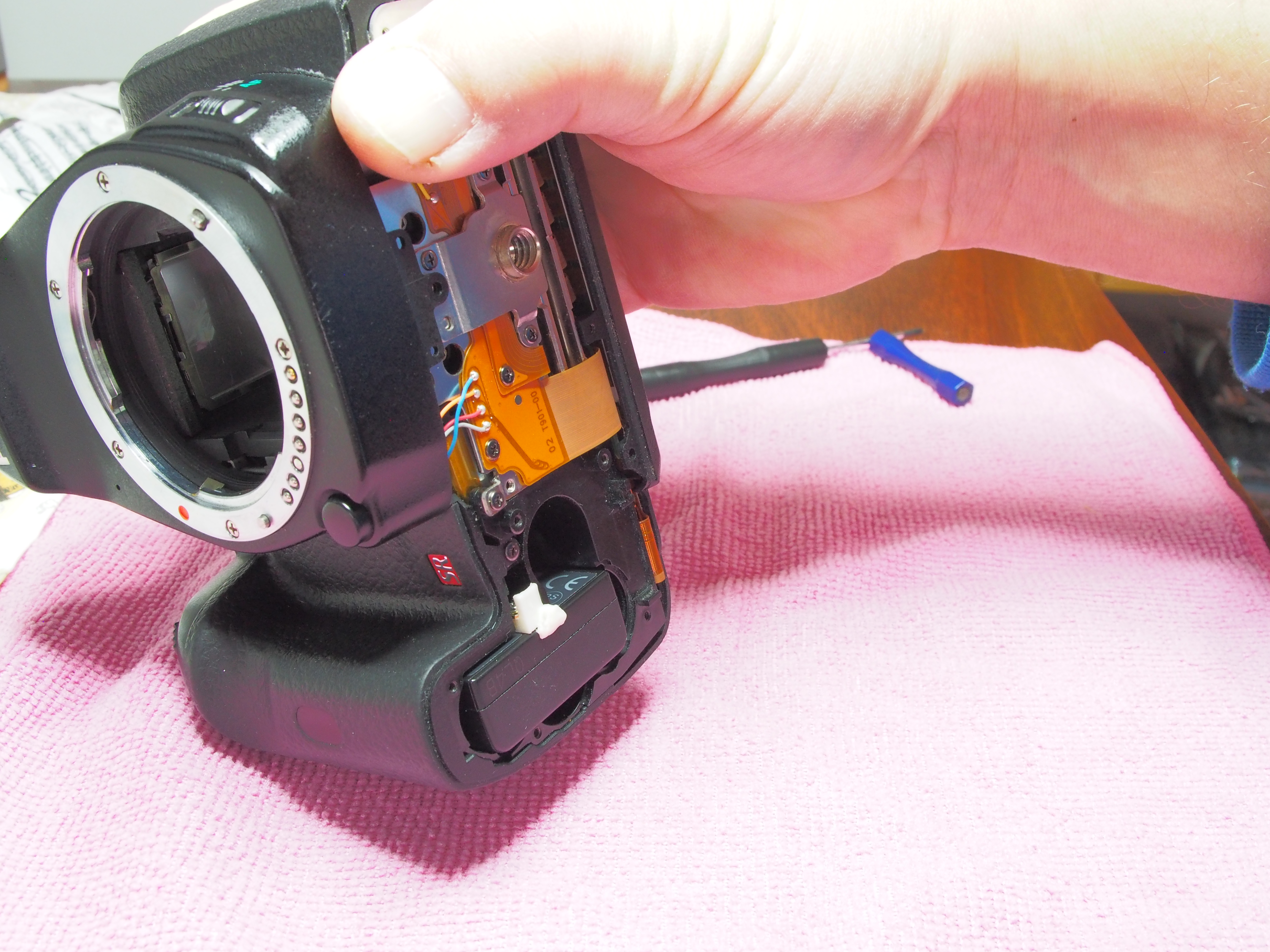 Pentax battery lock
